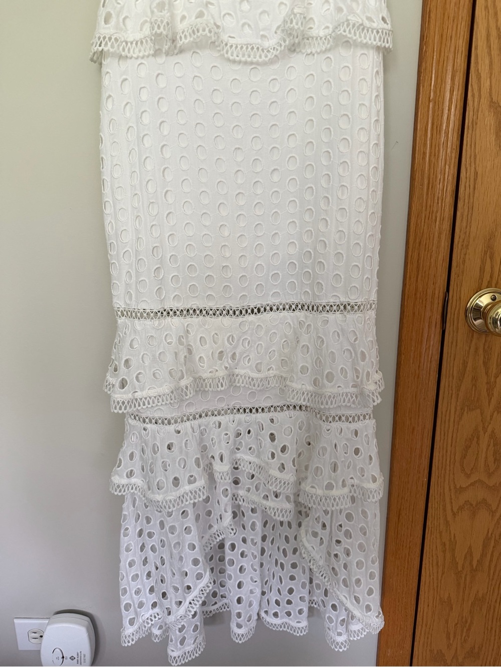 Addison Eyelet Ruffle Midi Dress - White - Picture 5 of 10